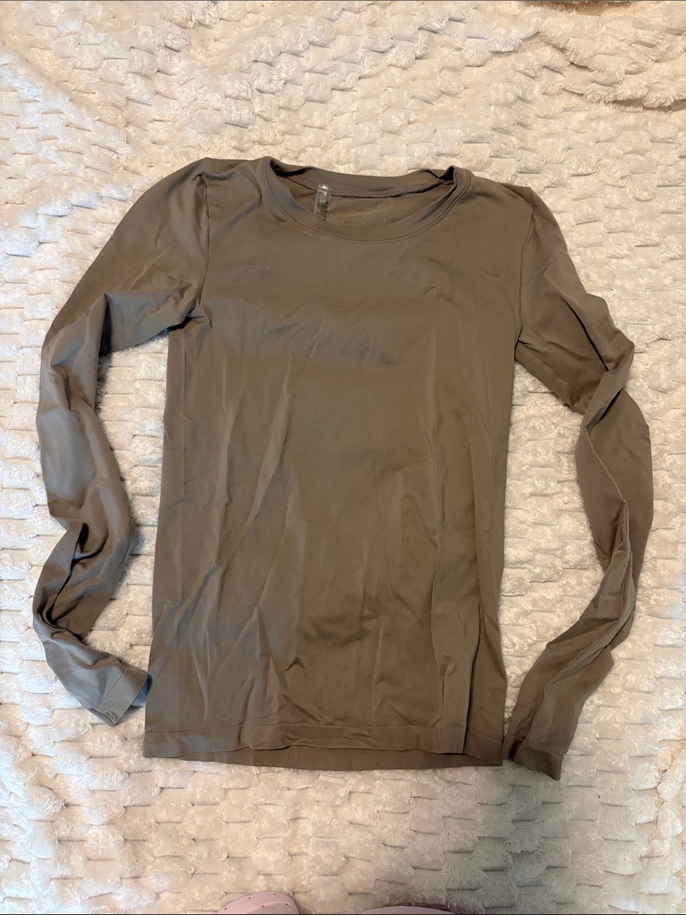 Aritzia Taupe Seamless Longsleeve Top